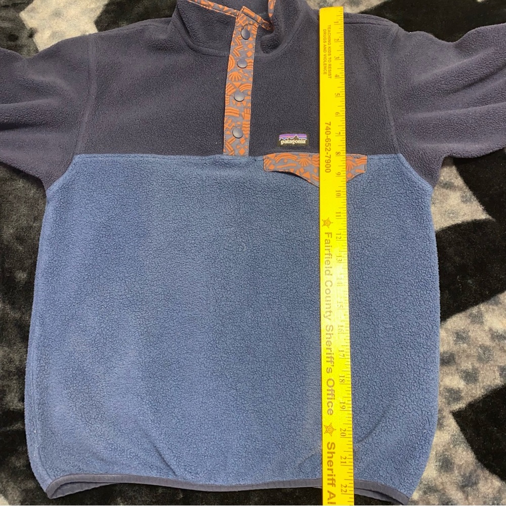 Patagonia Synchilla Snap T Fleece Pullover Sweater Kids Large (12) Wavy Blue - Picture 8 of 10